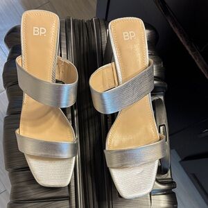 BP Women's Metallic Silver Sandals